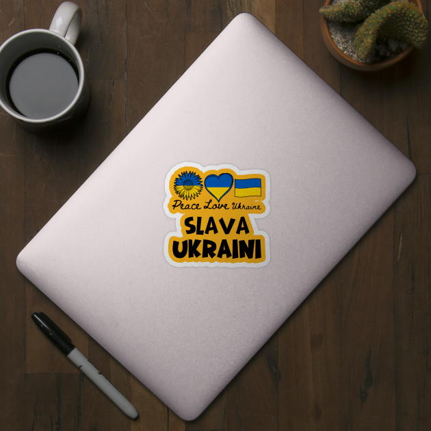 Slava Ukraini - Peace Love Ukraine by Creatifly Graphic Tees